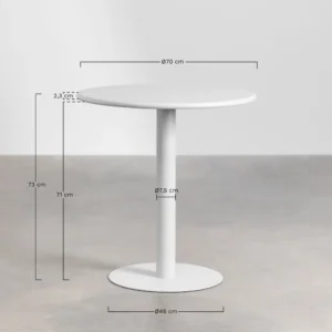 mobiliario-contract-mesa blanca tablero redondo 70cm 4